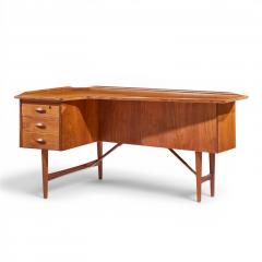 Peter L vig Nielsen Peter Lovig Nielsen Peter L vig Nielsen Mid Century Danish Teak Boomerang Desk - 4615933