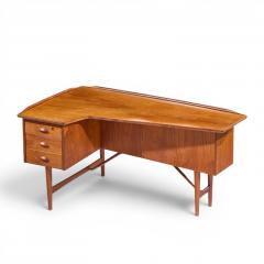Peter L vig Nielsen Peter Lovig Nielsen Peter L vig Nielsen Mid Century Danish Teak Boomerang Desk - 4615937