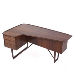 Peter L vig Nielsen Peter Lovig Nielsen Peter Lovig Nielsen Mid Century Danish Rosewood Boomerang Desk - 3977724