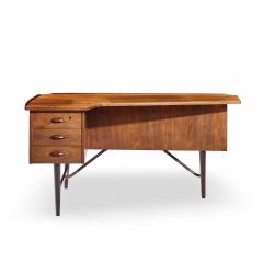 Peter L vig Nielsen Peter Lovig Nielsen Peter Lovig Nielsen Mid Century Danish Rosewood Boomerang Desk - 4477759