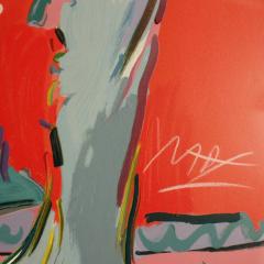 Peter Max Peter Max Lady on Red with Floating Vase signed and numbered  - 716409