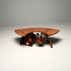 Peter Michael Adams Mid Century Sculptural Coffee Table Walnut USA 1970s - 3378054