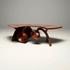 Peter Michael Adams Mid Century Sculptural Coffee Table Walnut USA 1970s - 3378059