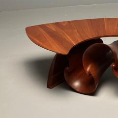 Peter Michael Adams Mid Century Sculptural Coffee Table Walnut USA 1970s - 3378063