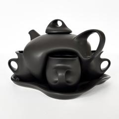 Peter Saenger Black Glazed Ceramic Teapot Set - 3328471