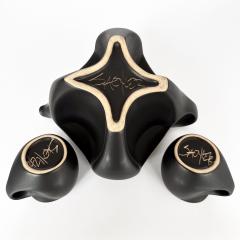 Peter Saenger Black Glazed Ceramic Teapot Set - 3328477