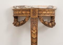 Petite French Louis XVI Style Gold Gilt Demilune Bracket Console - 530212