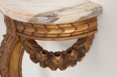 Petite French Louis XVI Style Gold Gilt Demilune Bracket Console - 530216