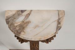 Petite French Louis XVI Style Gold Gilt Demilune Bracket Console - 530217