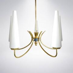 Petite Italian Brass Chandelier 1950s - 97010