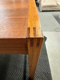 Petite Mid Century Teak Danish Desk with Sliding Drawers and Exposed Joinery - 2779429