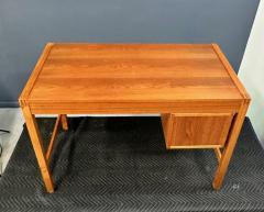 Petite Mid Century Teak Danish Desk with Sliding Drawers and Exposed Joinery - 2779430
