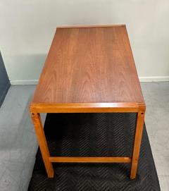 Petite Mid Century Teak Danish Desk with Sliding Drawers and Exposed Joinery - 2779438