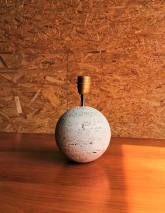 Petite Minimalist Raw Travertine Table Lamp France 1970s - 1236766