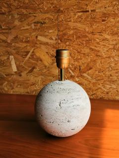 Petite Minimalist Raw Travertine Table Lamp France 1970s - 1236769