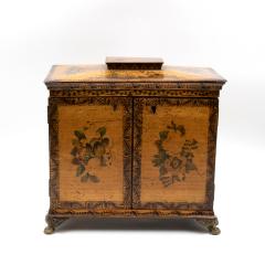 Petite Painted Table Cabinet With Decorative Painting On All Sides - 1358000