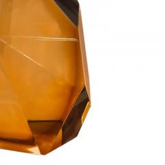 Petite Pair of Amber Faceted Murano Glass Table Lamps - 3888576