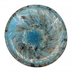 Petite Sky Blue with Black and Copper Aventurine Freckles Murano Glass Vase - 4606386