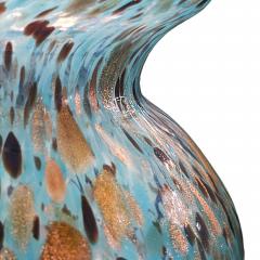 Petite Sky Blue with Black and Copper Aventurine Freckles Murano Glass Vase - 4606389