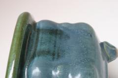 Petite Vintage Blue and Green Studio Pottery Square Planter by Deanna Nichols - 4453350