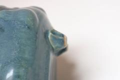 Petite Vintage Blue and Green Studio Pottery Square Planter by Deanna Nichols - 4453353
