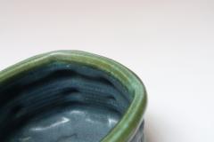 Petite Vintage Blue and Green Studio Pottery Square Planter by Deanna Nichols - 4453355