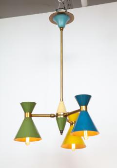 Petite Vintage Multi Colored Enameled Chandelier - 2618791