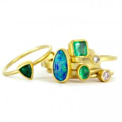 Petra Class Emerald Blue Sapphire Diamond Aquamarine Stacking Rings Petra Class 2024 - 4706413