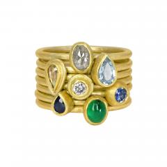 Petra Class Emerald Blue Sapphire Diamond Aquamarine Stacking Rings Petra Class 2024 - 4710663