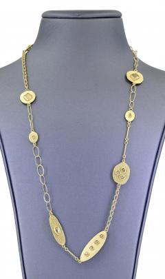 Petra Class Natural Rose Cut Diamond 22k 18k Gold Multichain Long Necklace Petra Class 2024 - 4706439