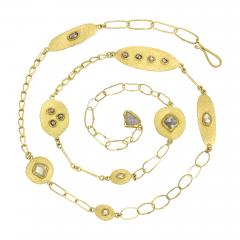 Petra Class Natural Rose Cut Diamond 22k 18k Gold Multichain Long Necklace Petra Class 2024 - 4710662