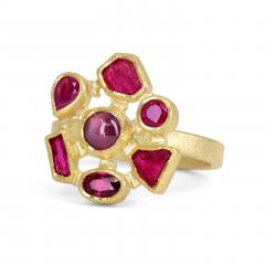 Petra Class One of a Kind Ruby 22k Gold Mosaic Ring Petra Class 2024 - 4710360
