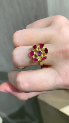 Petra Class One of a Kind Ruby 22k Gold Mosaic Ring Petra Class 2024 - 4710361