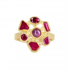 Petra Class One of a Kind Ruby 22k Gold Mosaic Ring Petra Class 2024 - 4710661
