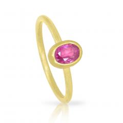 Petra Class Petra Class Faceted Ruby Gold Oval Stack Ring - 4825993
