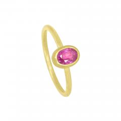 Petra Class Petra Class Faceted Ruby Gold Oval Stack Ring - 4826024