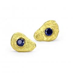 Petra Class Petra Class Tiny Blue Sapphire Gold Lava Stud Earrings - 4749250
