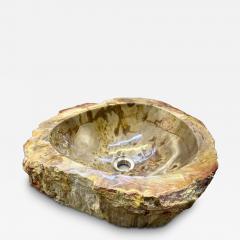 Petrified Wood Sink In Beige Brown Yellow Tones Top Quality IDN 2025 - 4320306