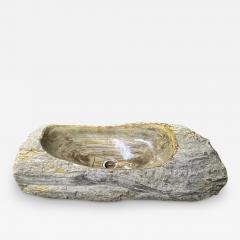 Petrified Wood Sink Organic Modern in Grey Beige Brown Tones Top Quality - 3600980