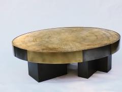 Phaux Brass Coffee Table with Patinated Etched Top - 4239871