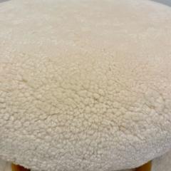 Philip Arctander Contemporary Swedish Modern Style Sheepskin Footstool Ottoman Beige - 3313315