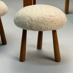 Philip Arctander Contemporary Swedish Modern Style Sheepskin Stools or Ottomans Shearling - 3682955