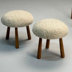 Philip Arctander Contemporary Swedish Modern Style Sheepskin Stools or Ottomans Shearling - 3682956