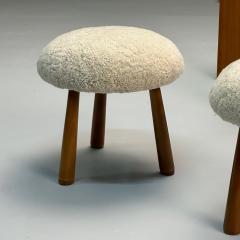 Philip Arctander Contemporary Swedish Modern Style Sheepskin Stools or Ottomans Shearling - 3682957