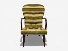 Philip Arctander Philip Arctander Style Lounge Chair Wool Walnut Denmark 1940s - 4450954
