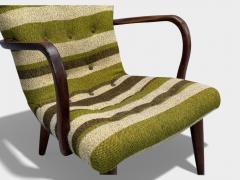 Philip Arctander Philip Arctander Style Lounge Chair Wool Walnut Denmark 1940s - 4450958