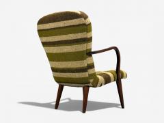 Philip Arctander Philip Arctander Style Lounge Chair Wool Walnut Denmark 1940s - 4450962