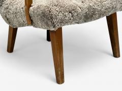 Philip Arctander Philip Arctander Style Shearling Beech Lounge Chair Denmark 1960s - 4341392