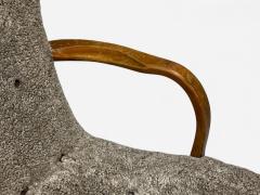Philip Arctander Philip Arctander Style Shearling Beech Lounge Chair Denmark 1960s - 4341393