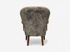 Philip Arctander Philip Arctander Style Shearling Beech Lounge Chair Denmark 1960s - 4341397